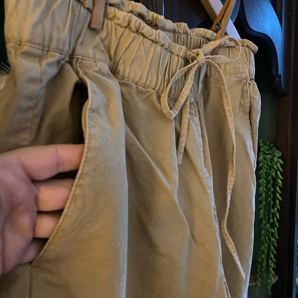 J.Crew Drawstring Pants – Women’s Medium – Tan / Khaki – Cotton Linen Blend